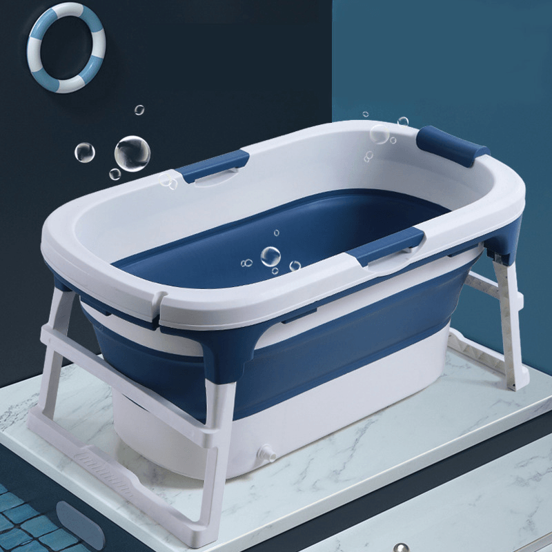44 Inch Foldable Bathtub Bath Barrel Adult Children'S Folding Spa Sauna Shower Tub - Trendha