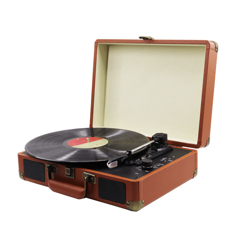 Phonograph Turntables Record Player Retro Vinyl Phonograph Record Player Suitcase USB Bluetooth Speaker - Trendha
