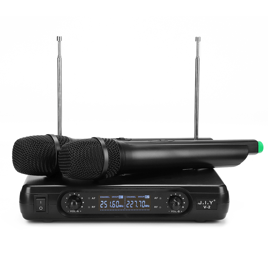 Dual Channel Professional UHF Wireless Microphone System KTV Karaoke System Dual Handheld Mic High-Fidelity Amplifier - Trendha