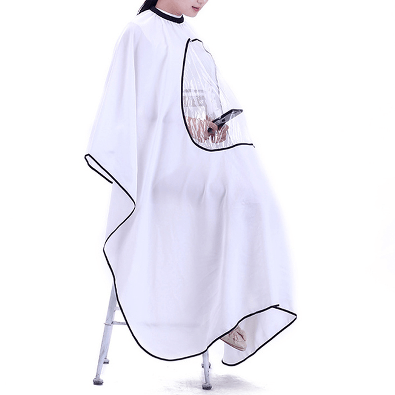 Hairdressing Robe Cloth Waterproof Barber Hairdresser Salon Cape Gown with Phone Window - Trendha