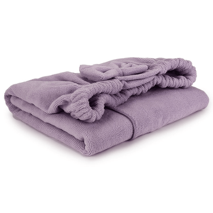 140X75Cm Microfiber Bowknot Pattern Towel Sheet Set Absorbent Bathrobe with Shower Cap - Trendha