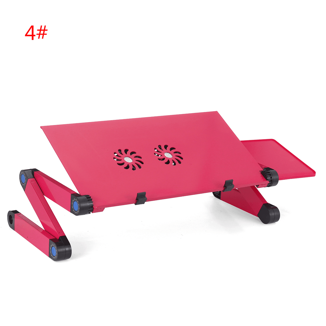 Laptop Desk Aluminum Alloy Folding Computer Notebook Desk Bed Laptop Table with Cooling Stand and Mouse Tray - Trendha