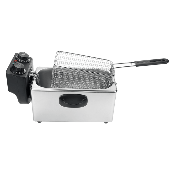 4L Electric Fryer Accessories Non Stick Pan Stainless Steel Basket 220V 2000W for Kitchen - Trendha