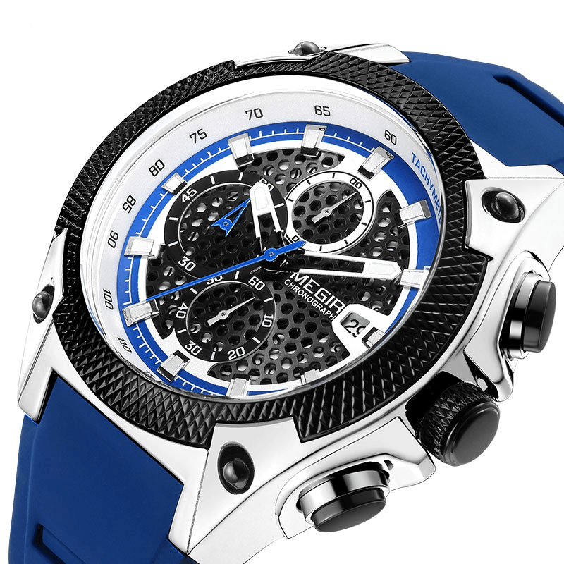MEGIR 2127 Fashion Men Watch Multi-Function Chronograph Sport Quartz Watch - Trendha