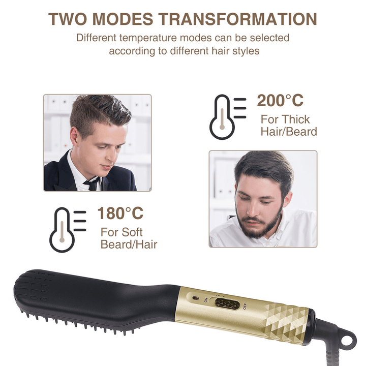 110-240V Electric Multifunctional Hair Styler Electric Hot Comb and Beard Straightening Brush with 360° Rotation Cord - Trendha
