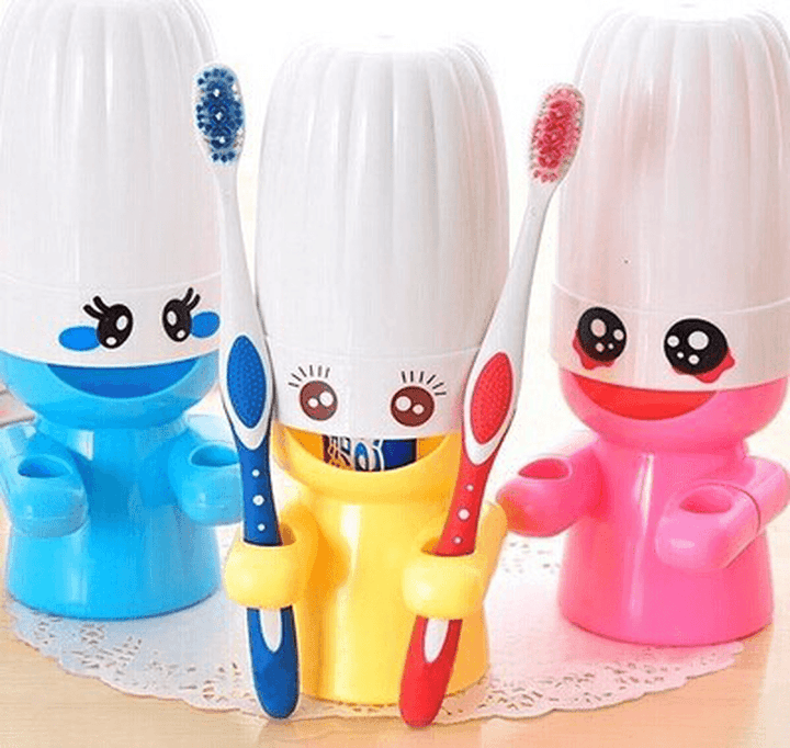 Cartoon Sleepwalking Doll Wash Set Toothbrush Rack Hooks Mouthwash Cup Set Holder Bathroom Set Accessories - Trendha