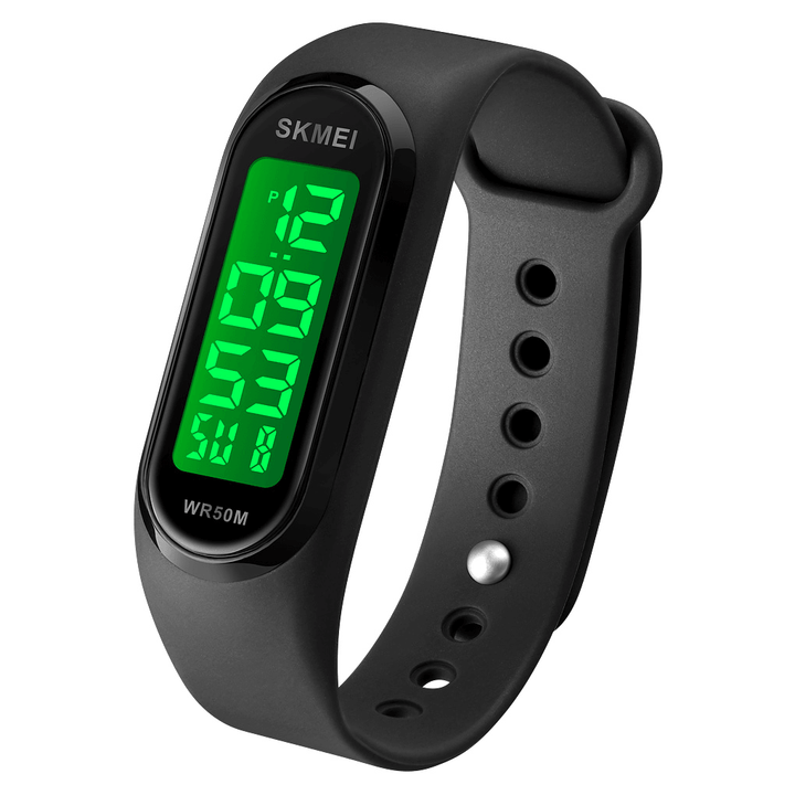 SKMEI 1666 LED Light Digital Watch 5ATM Waterproof Date Display Sport Unisex Watch - Trendha