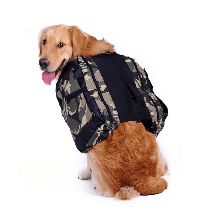 Outdoor Large Dog Bag Carrier Backpack Saddle Bags Camouflage Big Dog Travel Carriers for Hiking - Trendha