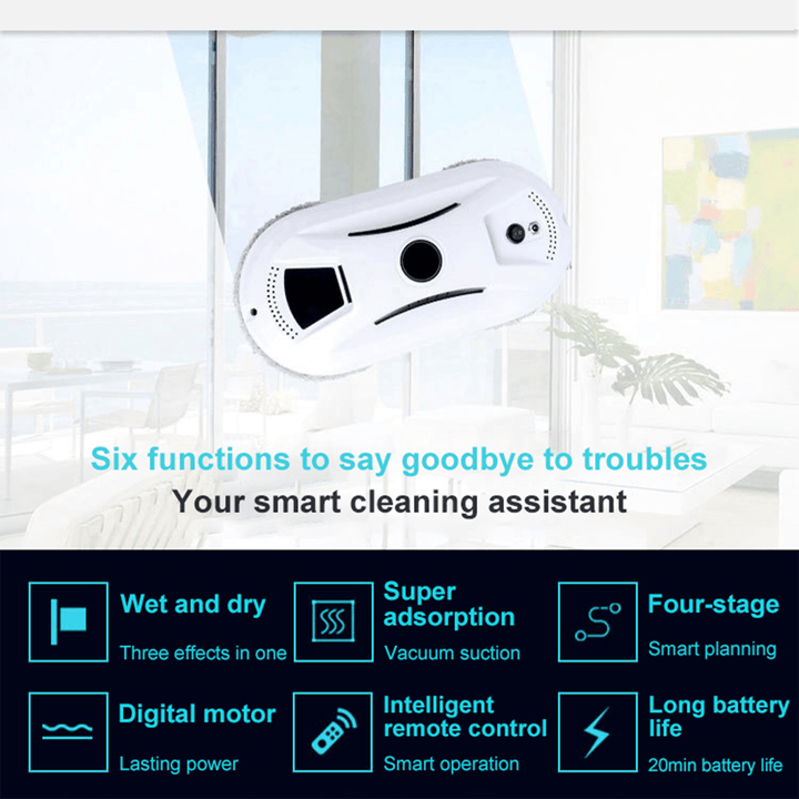 Smart Automatic Window Cleaning Robot Glass Vacuum Cleaner Tool Robotic Washer - Trendha