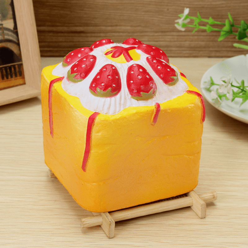 Vlampo Squishy Jumbo Strawberry Cup Cake Cube Licensed Slow Rising with Packaging - Trendha