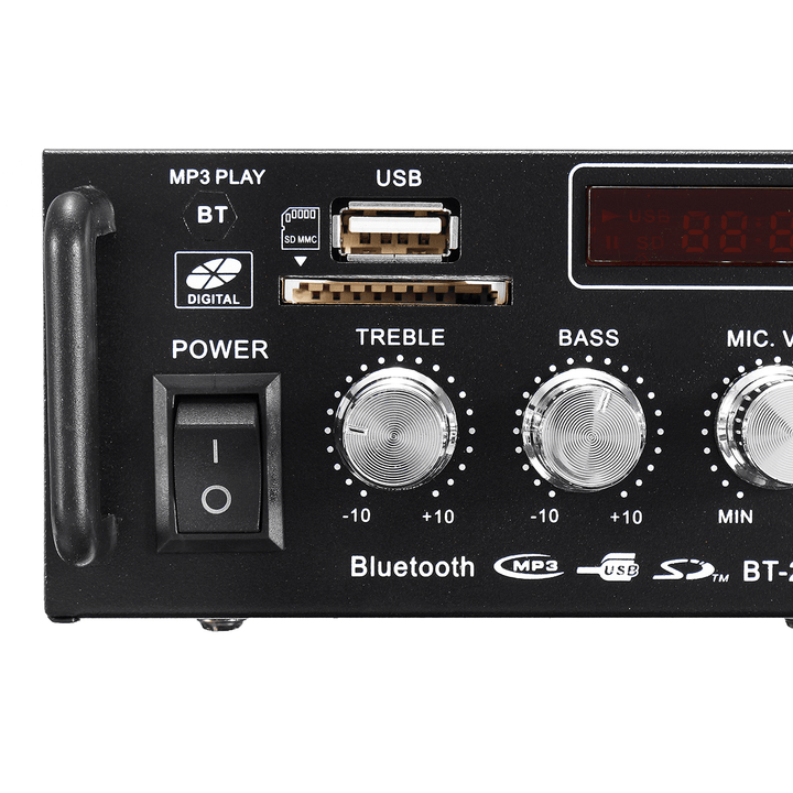 BT-298A 12V 220V HIFI Audio Stereo Power Amplifier Bluetooth FM Radio 2CH 600W - Trendha