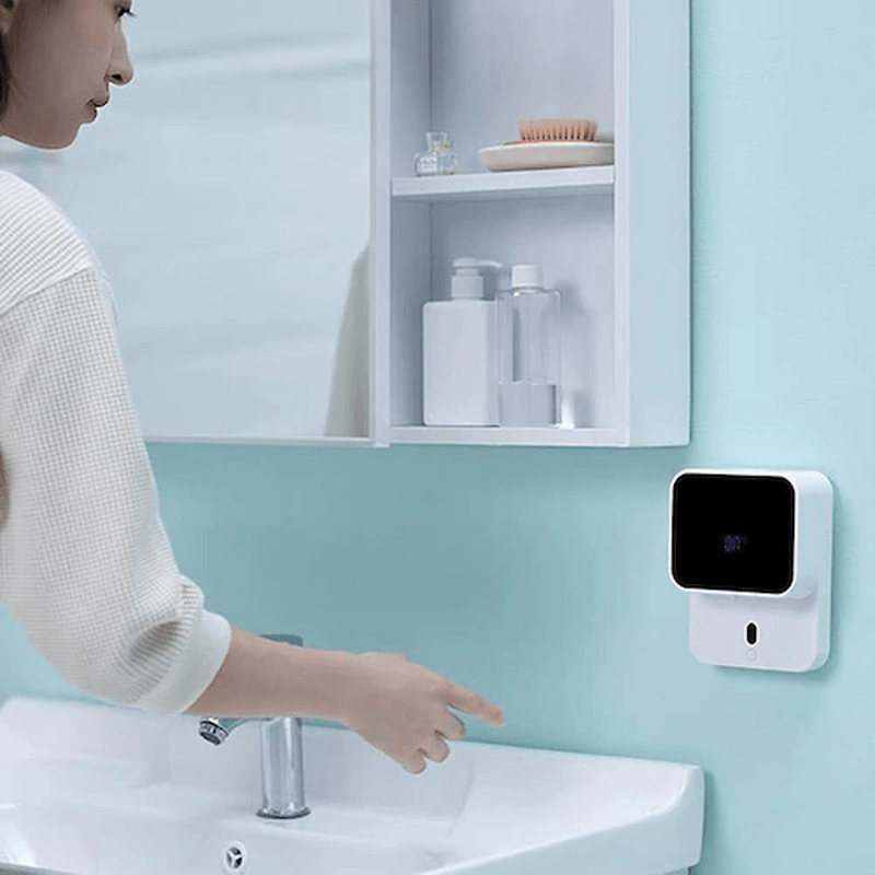 Xiaowei X5S 280Ml Wall-Mounted USB Automatic Soap Dispenser Induction Hand Washer LED Temperature Display Soap Dispenser - Trendha
