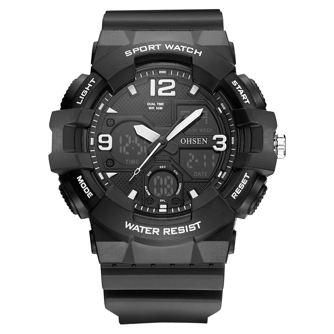 OHSEN AD1711 Fashionable LED Display Men Wrist Watch 5ATM Waterproof Sport Digital Watch - Trendha