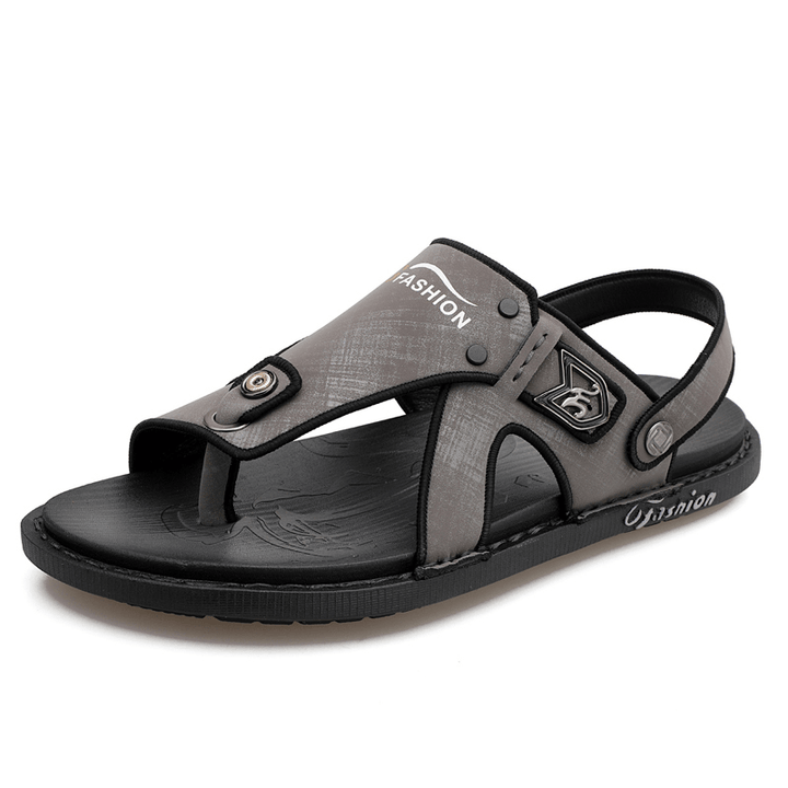 Men Microfiber Leather Two-Ways Soft Breathable Non-Slip Casual Outdoor Sandals - Trendha