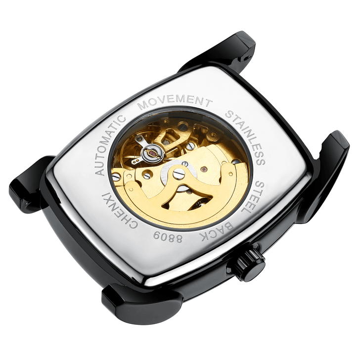CHENXI Business Casual Skeleton Dial PU Leather Band Waterproof Men Automatic Mechanical Watch Wristwatch - Trendha