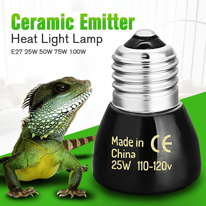 25W/50W/75W/100W Pet Reptile Far Infrared Ceramic Emitter Heat Lamp Bulb for Reptile Pet Brooder - Trendha