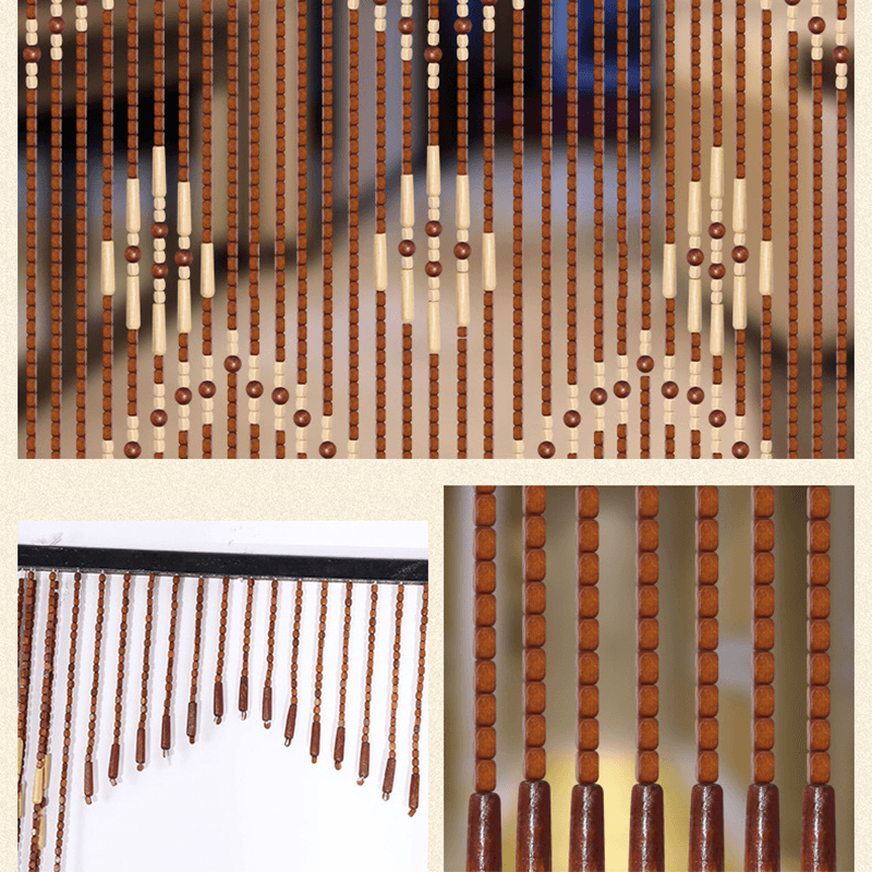31 Lines Wooden Sticks Beaded Curtain Doorway Bamboo Blinds Fly Screen Door Curtain - Trendha