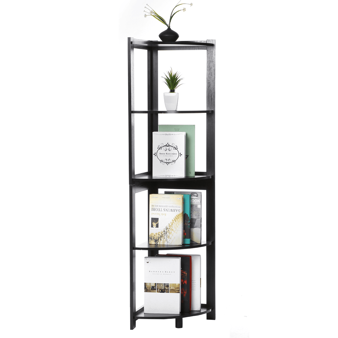 5 Tiers Corner Bookshelf Multifunctional Storage Shelf Bookcase Decoration Display Standing Shelves for Home Office - Trendha