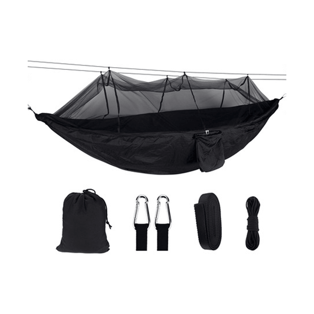 260X140Cm Double Outdoor Travel Camping Hanging Hammock Bed W/ Mosquito Net Kit - Trendha