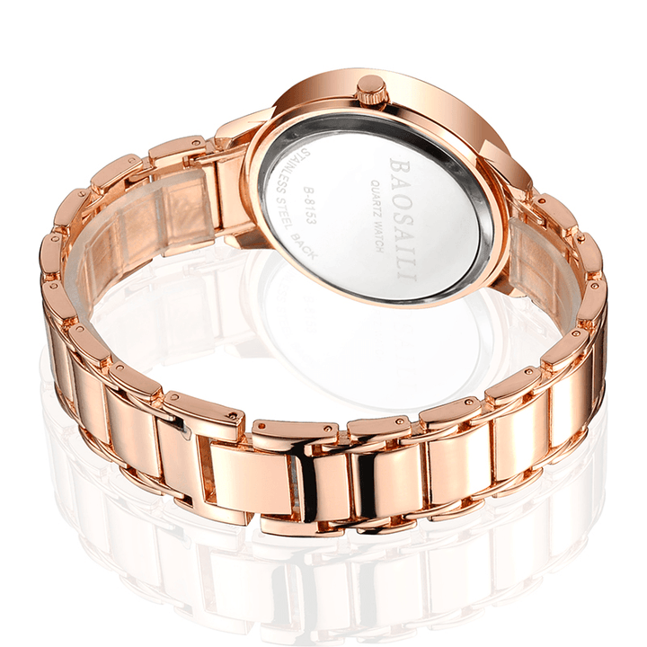 BAOSAILI BSL1036 Shining Ladies Wrist Watch Heart Imitation Diamond Quartz Watch - Trendha