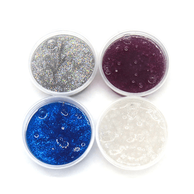 4PCS Kiibru Slime DIY Glitter Shiny Crystal Clay Rubber Mud Plasticine Toy Gift Stress Reliever - Trendha