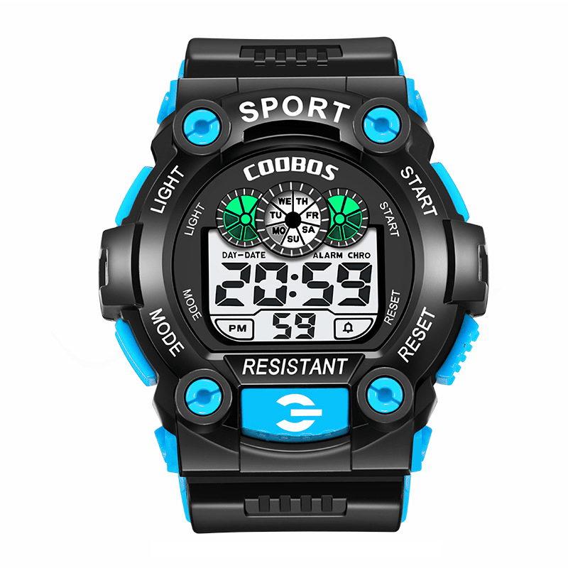 COOBOS 1008 Fashion Men LED Electronic Digital Watch Luminous Calendar Alarm Clock Waterproof Sport Watch - Trendha