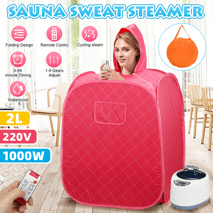 2L Portable Steam Sauna Room Home SPA Bath Tent Full Body Slimming Detox Weight - Trendha