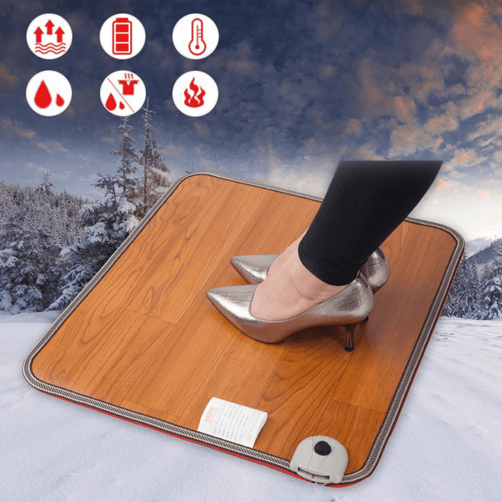 50X55Cm New Home Office Heating Foot Mat Warmer Electric Heating Warm Feet Pad Carpet - Trendha