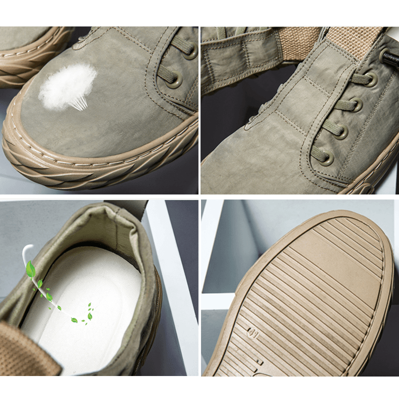 Men Ice Silk Breathable Waterproof Skateboard Shoes Comfy Slip Resistant Sneakers - Trendha