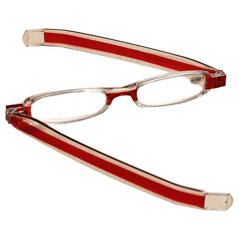 Red 360 Degree Rotation Rotating Folding Presbyopic Reading Glasses Strength 1.0 1.5 2.0 2.5 3.0 3.5 - Trendha