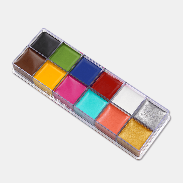 IMAGIC 12 Colors Flash Tattoo Face Body Paint Oil Painting Art Use in Halloween Party Fancy Dress Beauty Makeup Tool - Trendha