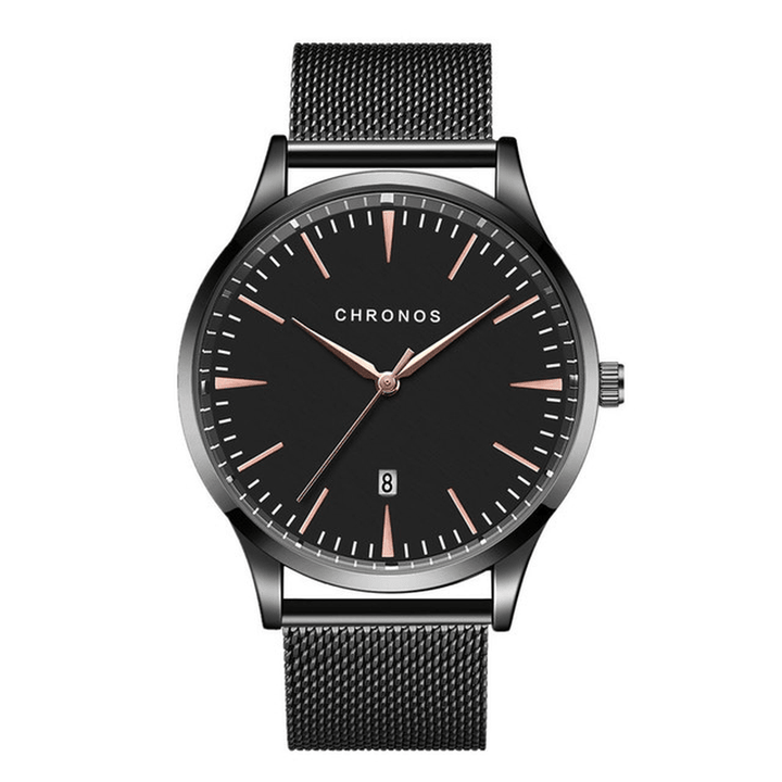 CHRONOS CH27 Waterproof Casual Men's Wrist Watch - 40mm Ultra Thin Quartz Watch with Hardlex Dial - Trendha