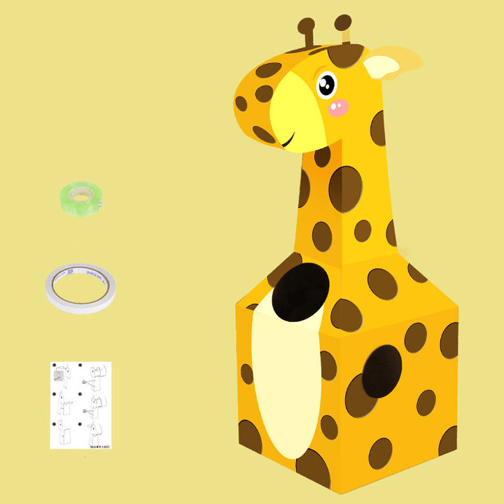 Animal Cardboard Wearable Carton Toys Giraffe Dinosaur Children'S Handmade DIY Model Novelties Toys - Trendha