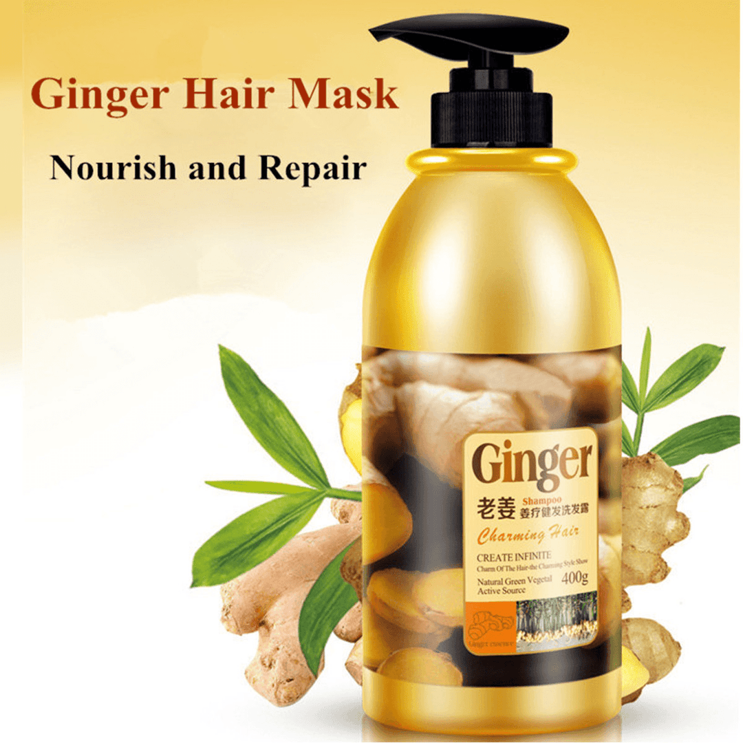400ML Natural Ginger Oil-Control Shampoo anti Dandruff Health Hair Care - Trendha