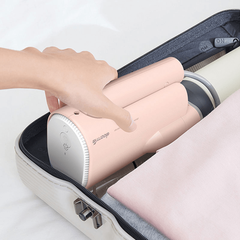 Deerma DEM-HS012 Handhold Portable Pink Steam Iron Household Mini Ironing Bag Package - Trendha