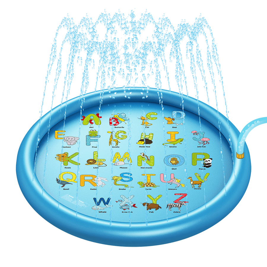 170Cm Sprinkle Play Mat Sprinkler Pad for Kids Sprinkler Pool for Children Outdoor Water Toys Learning Educational Wading Pool for Toddlers Boys Girls - Trendha