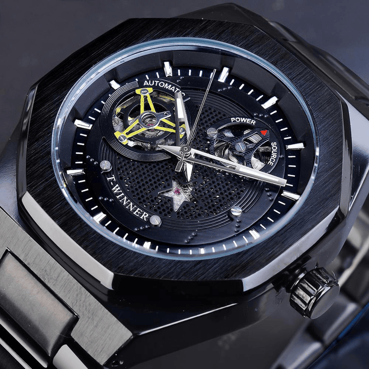 GMT1189 Classic Full Metal Men Wrist Watch Business Style Self-Winding Mechanical Watch - Trendha