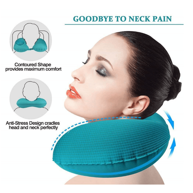 Press-Inflatable U-Shaped Pillow Functional Air Travel Cushion Office Travel Pillow Creative Portable Neck Pillow - Trendha
