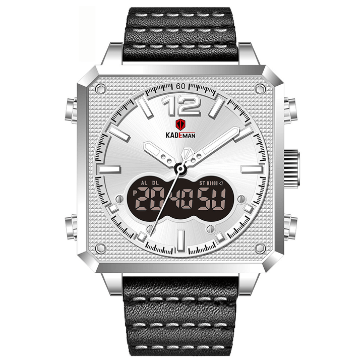 KADEMAN K9038 Waterproof Multifunction Men Wrist Watch Casual Style Dual Display Quartz Watch - Trendha