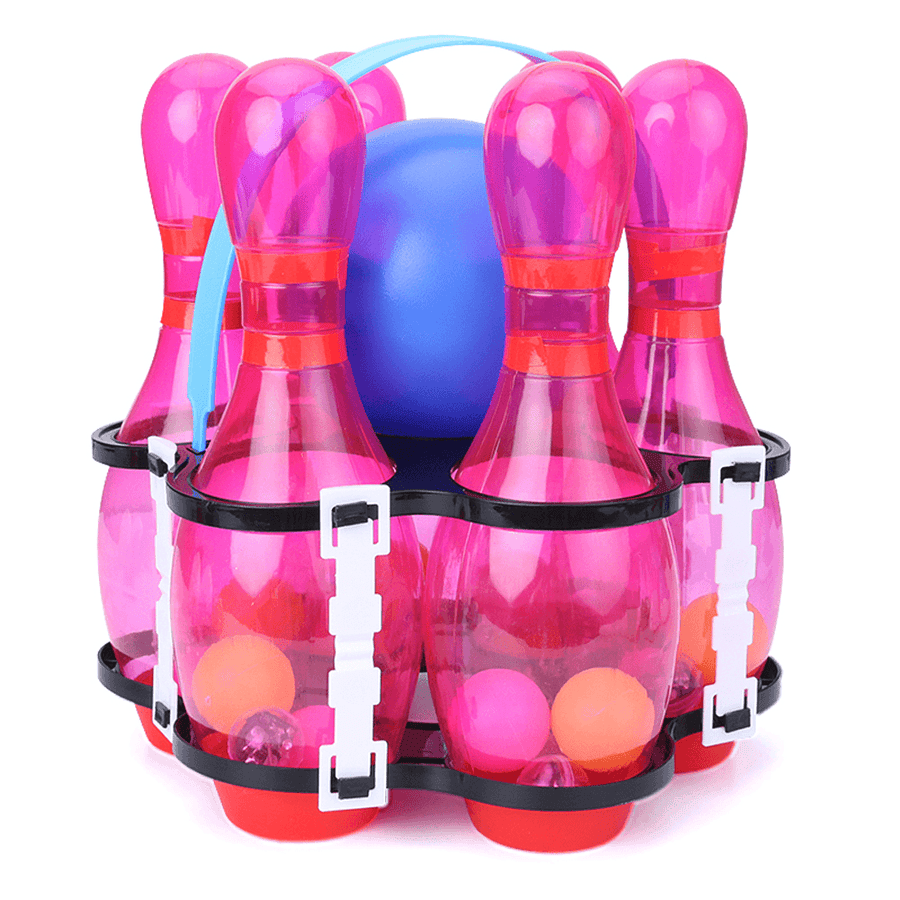Children Plastic Funny Bowling Kindergarten Leisure Sports Entertainment Bowling Set Puzzle Toy with Sound & Lights - Trendha
