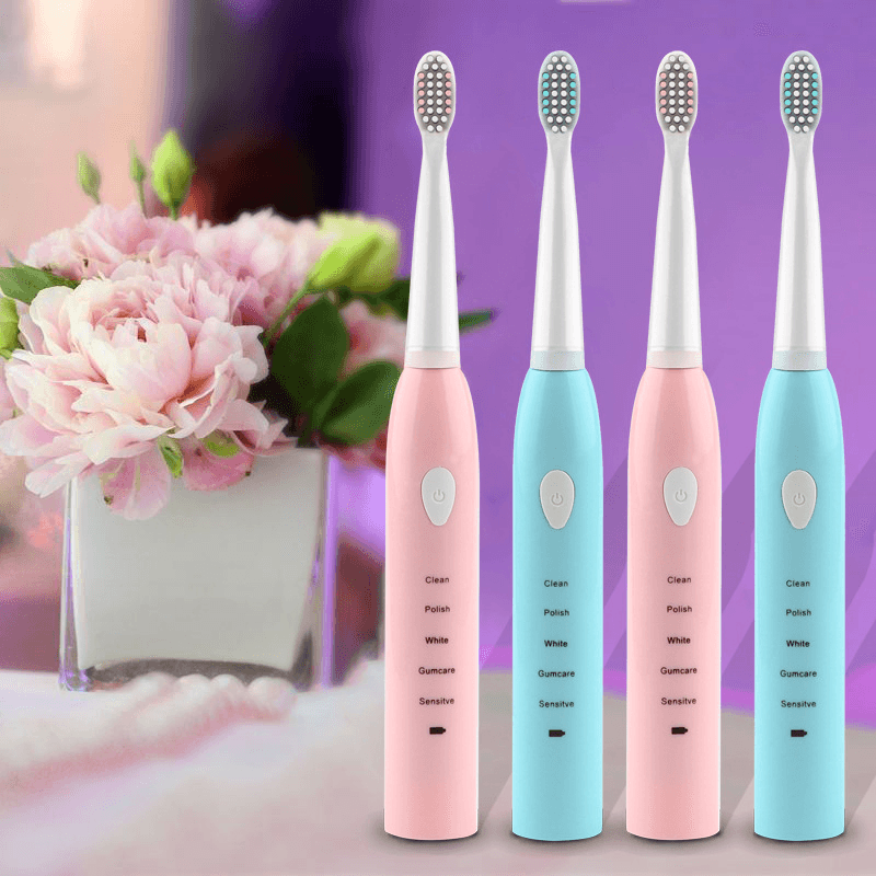 Sonic Vibration Five-Speed Adjustment Soft Hair Adult Home Ultrasonic Electric Toothbrush - Trendha