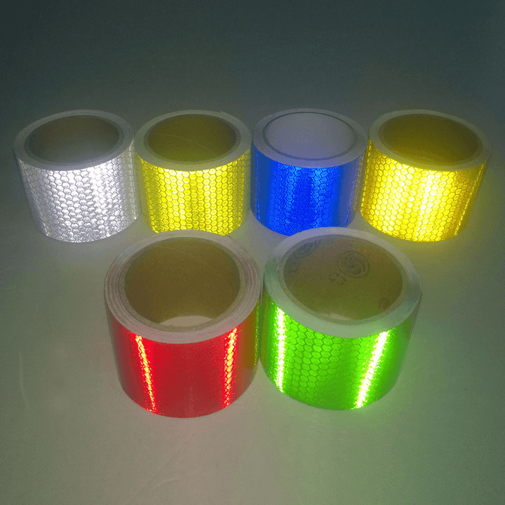 3M Long Safety Caution Reflective Tape Warning Tape Sticker Self Adhesive Tape 6 Colors - Trendha