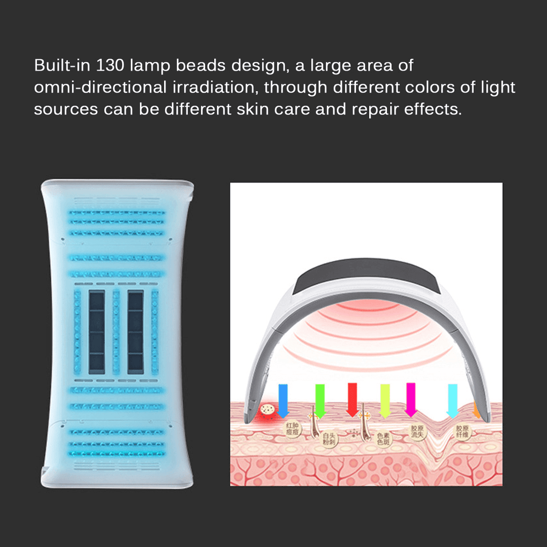 7 Colors LED Light Photon Facial Skin Rejuvenation Photon Therapy Beauty - Trendha