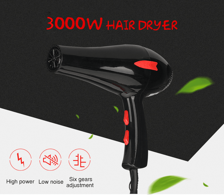 3000W Electric Hair Dryer Professional Powerful Blow Dryer Blower 3900 AC Motor 110V EU Plug - Trendha