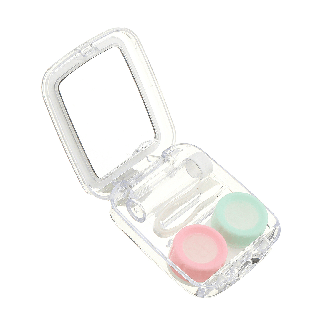 Mini Lens Travel Case Box Container Kit Set Holder Simple W/ Mirror - Trendha