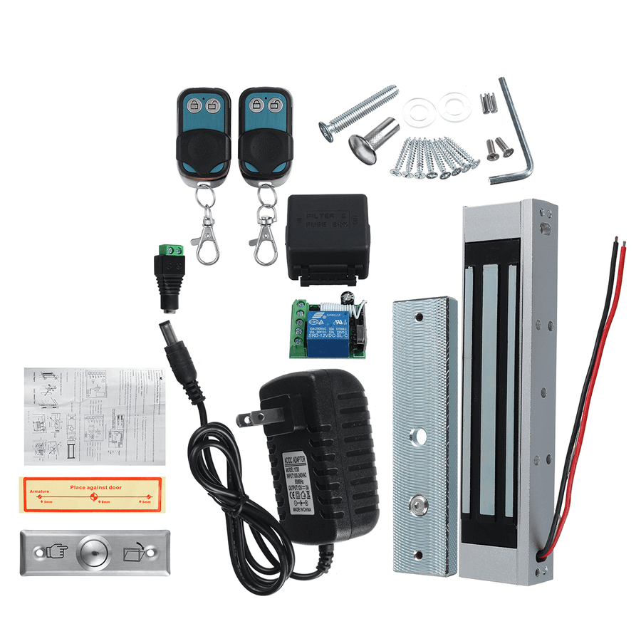 Door Access Control System Electric Magnetic Door Lock 300LB & 2 Remote Controls - Trendha