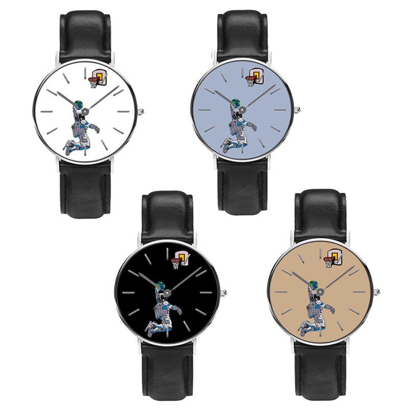 Casual Style Men Watch Cartoon Astronaut & Earth Print PU Leather Strap Clock Quartz Watches - Trendha