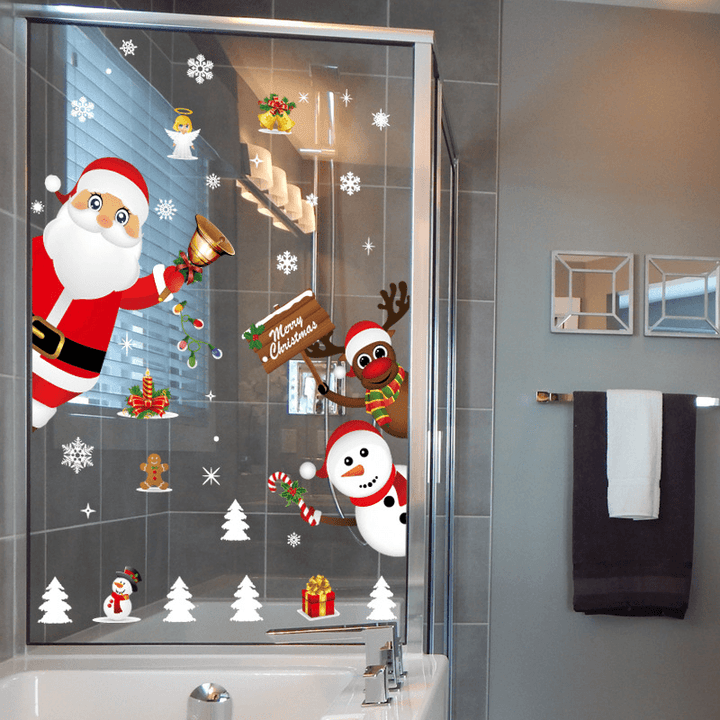 Miico SK9241 Christmas Sticker Cartoon Santa Claus Pattern Wall Stickers Removable for Room Decoration - Trendha