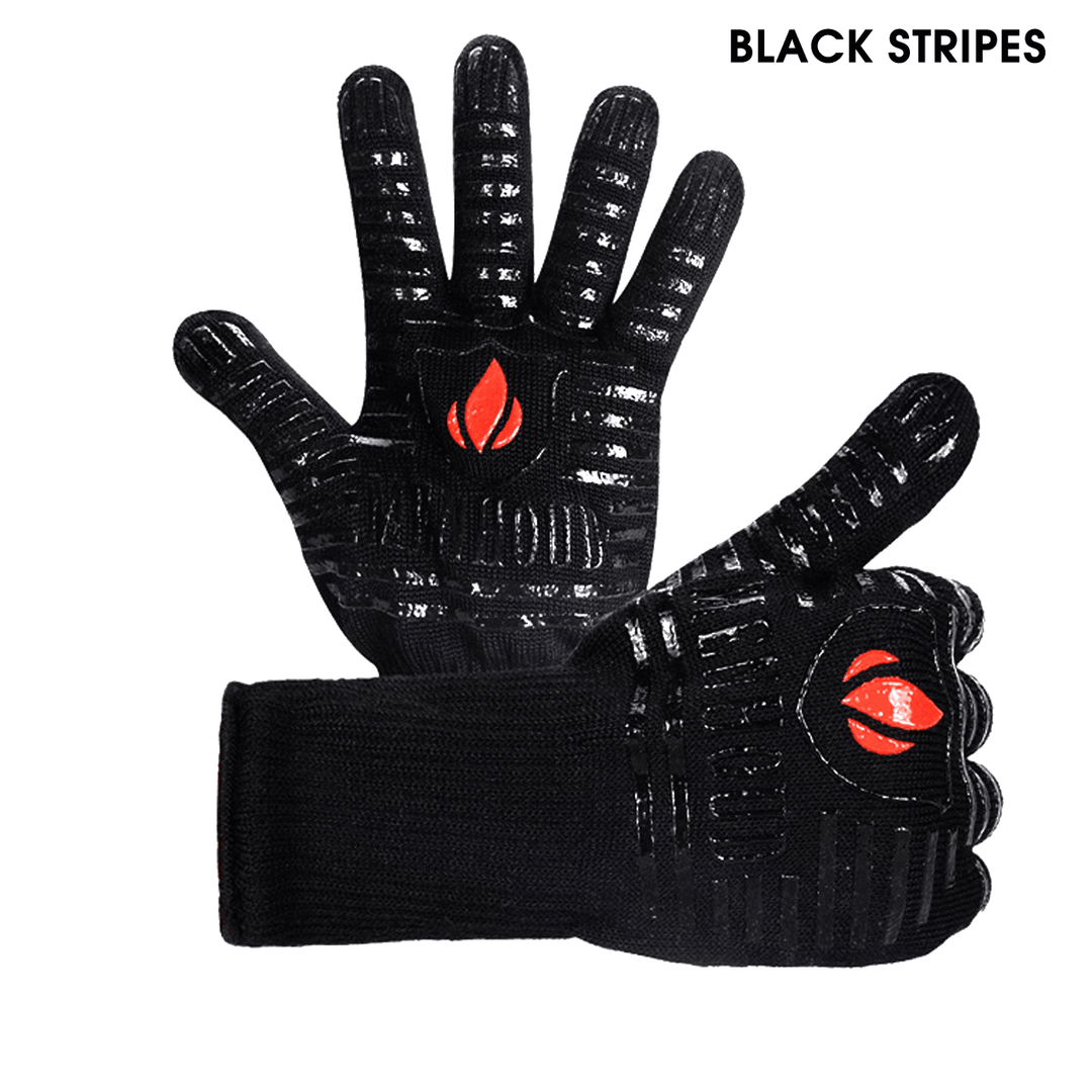BBQ Grill Gloves Barbecue Silicone Glove Heat Resistant Mitts Smoking Cooking Kitchen - Trendha