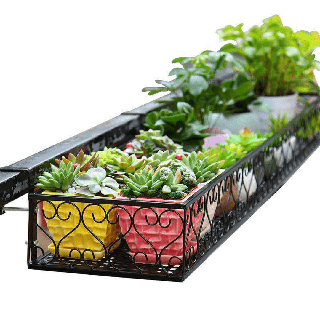 Flower Pot Stand Rack-Mounted Balcony Wrought Iron Hanging for Home - Trendha